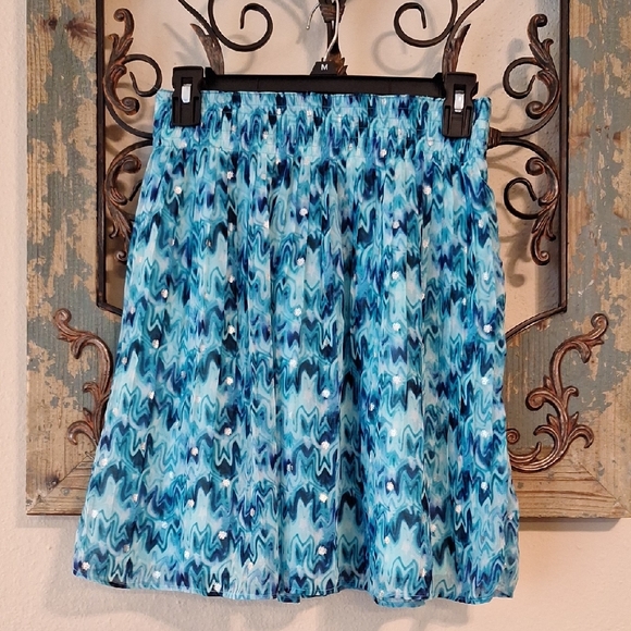 White House Black Market Blue Midi A-Line Skirt. Excellent Condition Size XXS - Picture 4 of 5